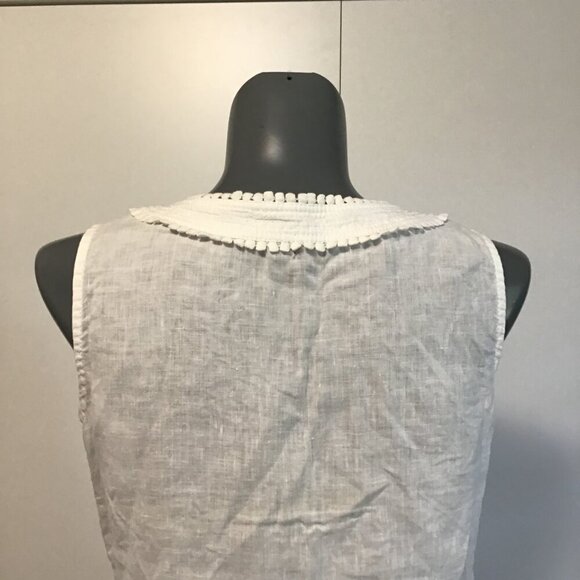 Talbots Petites White Linen Sleeveless Top Size S - Picture 6 of 12